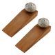 2 Pieces Multicolor Crackle Ceramic Wooden Door Stopper